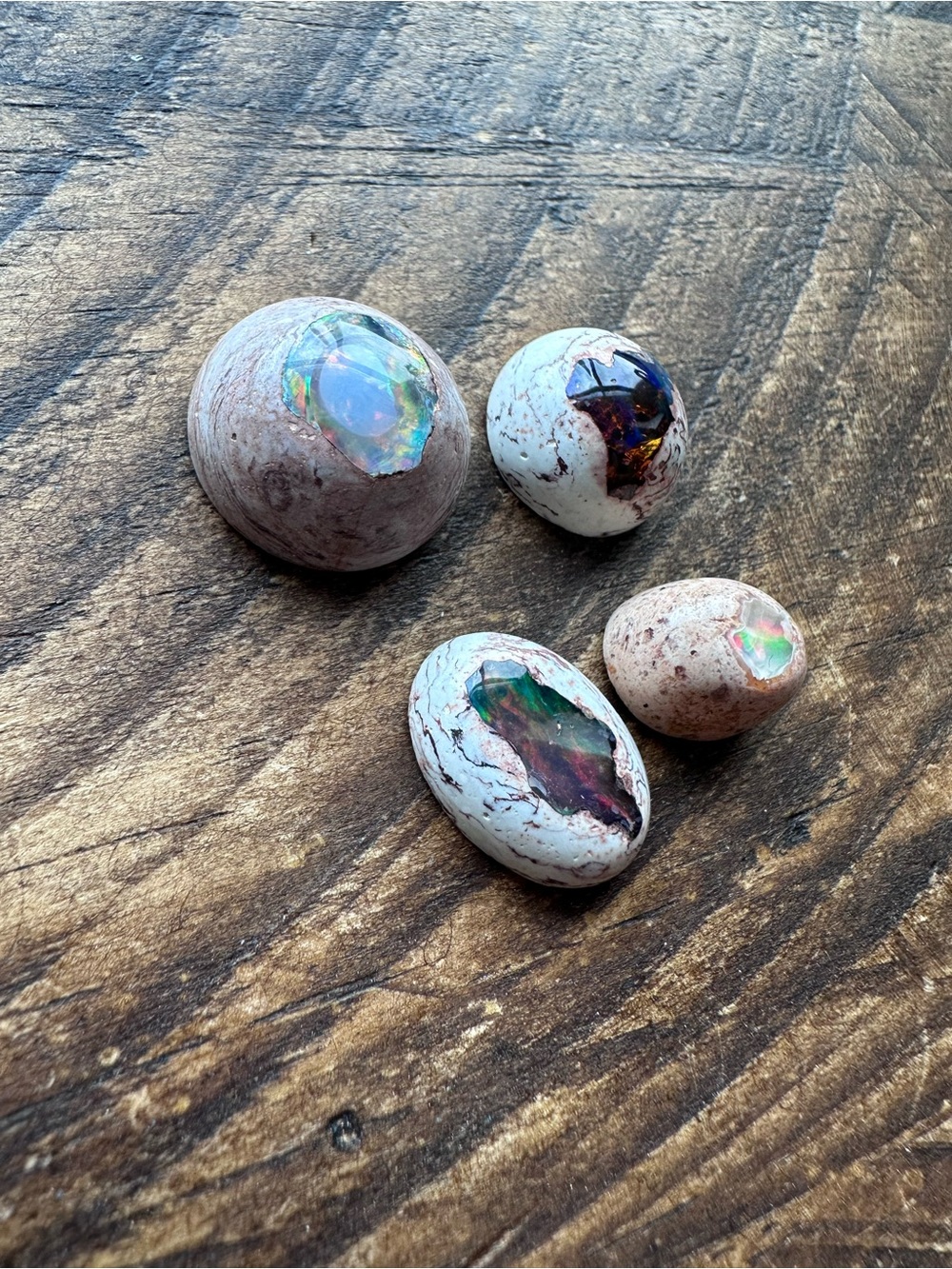 Mexican Fire Opal Cabochon Set of 4 | Natural Opal Jewelry Making Stones